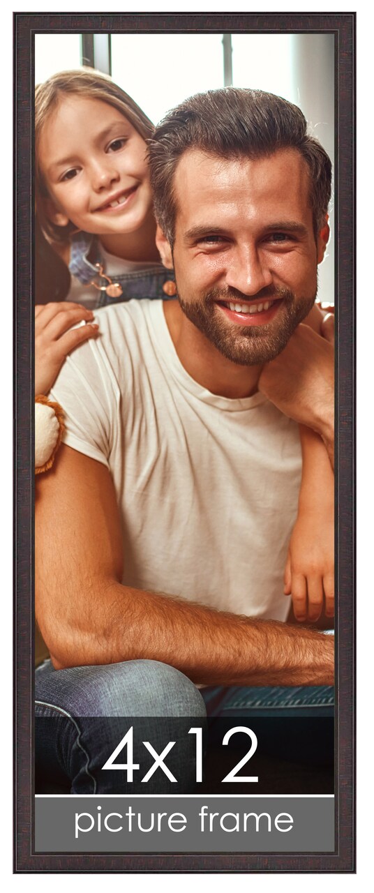 Panoramic Textured Brown Picture Frame - UV Acrylic, Foam Board Backing, Hanging Hardware